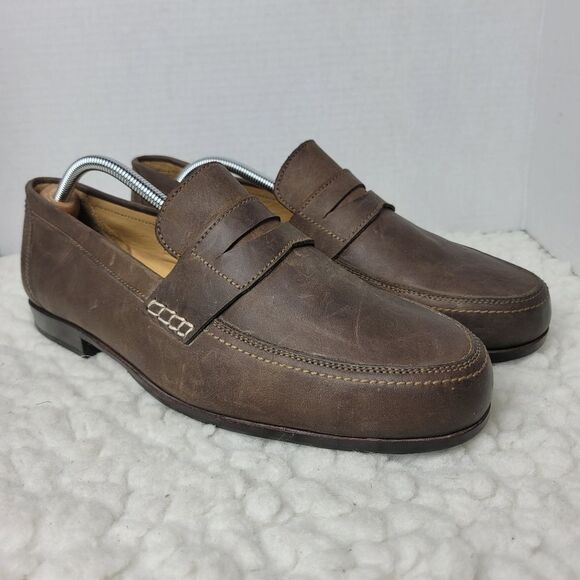 Adelante Other - Adelante The Luca Men's Size 11D Slip On Penny Loafers Brown Nubuck Shoes